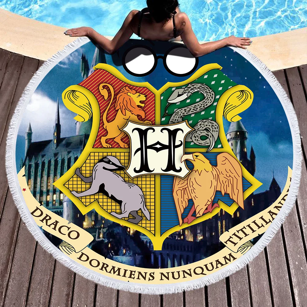 Круглый пляжное полотенце из микрофибры с принтом для взрослых Детский коврик