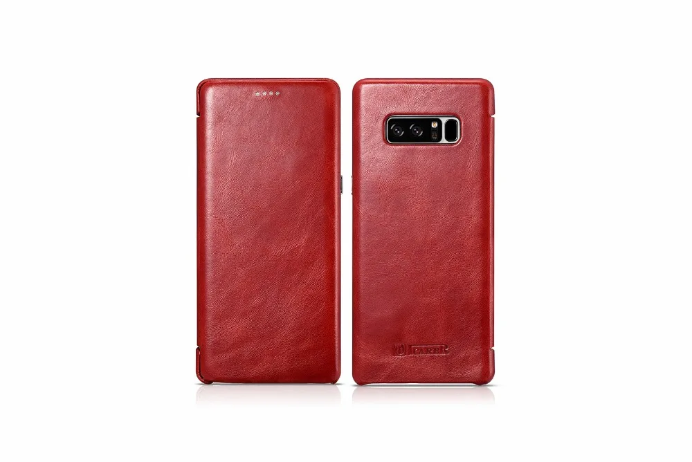 Округленными изогнутыми краями Винтаж в ретро-стиле для samsung Galaxy Note 8 Note8 бренд icarer натуральная из натуральной коровьей кожи кожаный чехол