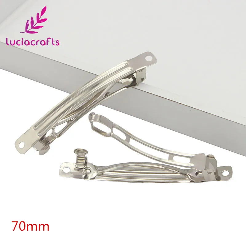 Lucia crafts мульти размер вариант серебряный тон французские заколки для волос, Одежда Мода заколки и заколки G1218 - Цвет: 70mm 3pcs