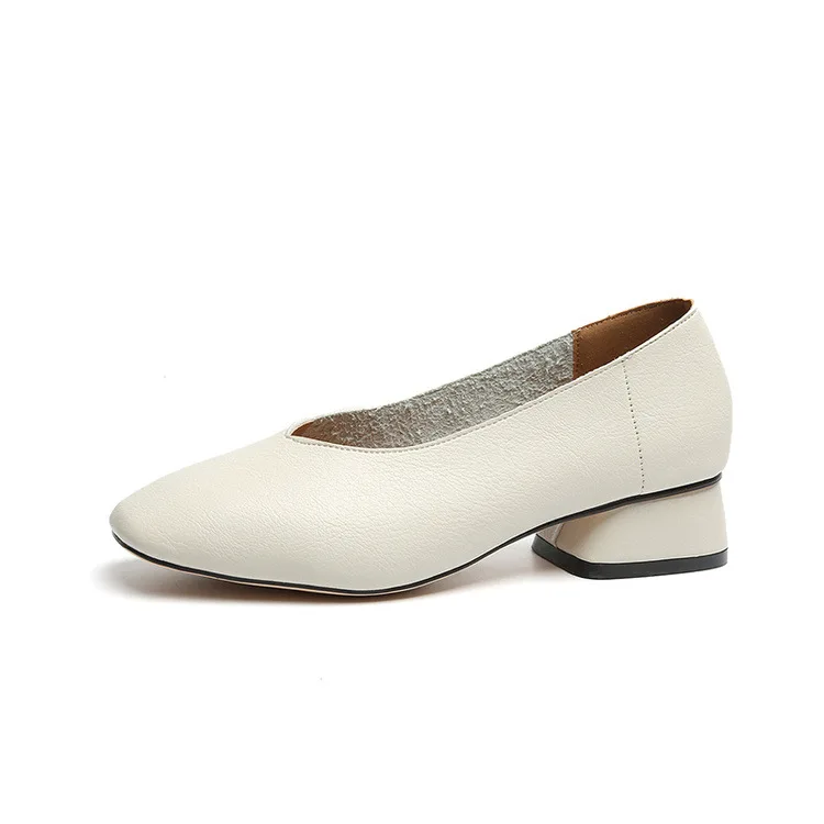 2019 тонкие туфли на толстой подошве женские с закрытым носком в стиле ретро