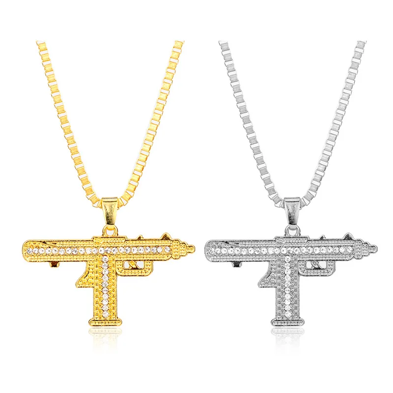 

Hip Hop Submachine Gun Necklace for Women Men Pendant Choker Jewellery Necklaces for Teen Girls