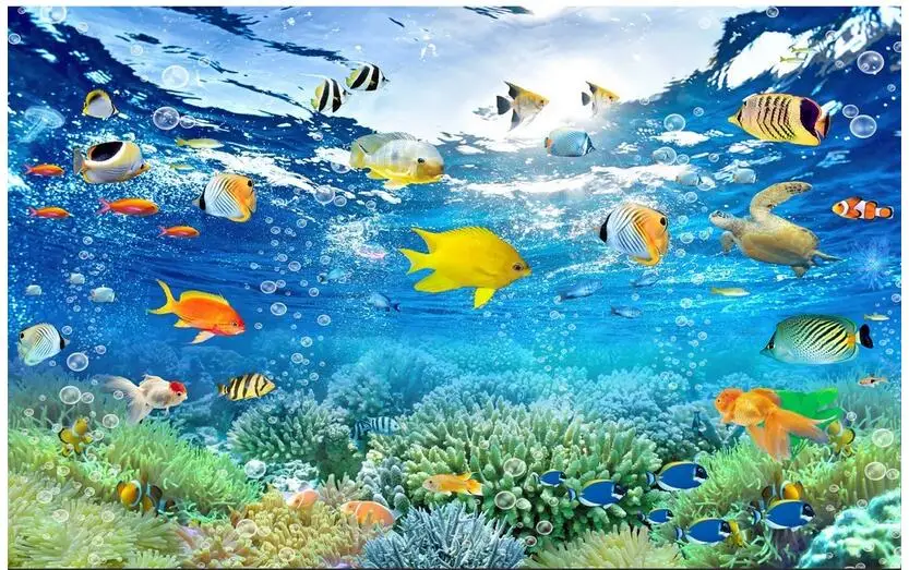 3d обои на заказ фото нетканые настенные картины красивые Подводные украшения