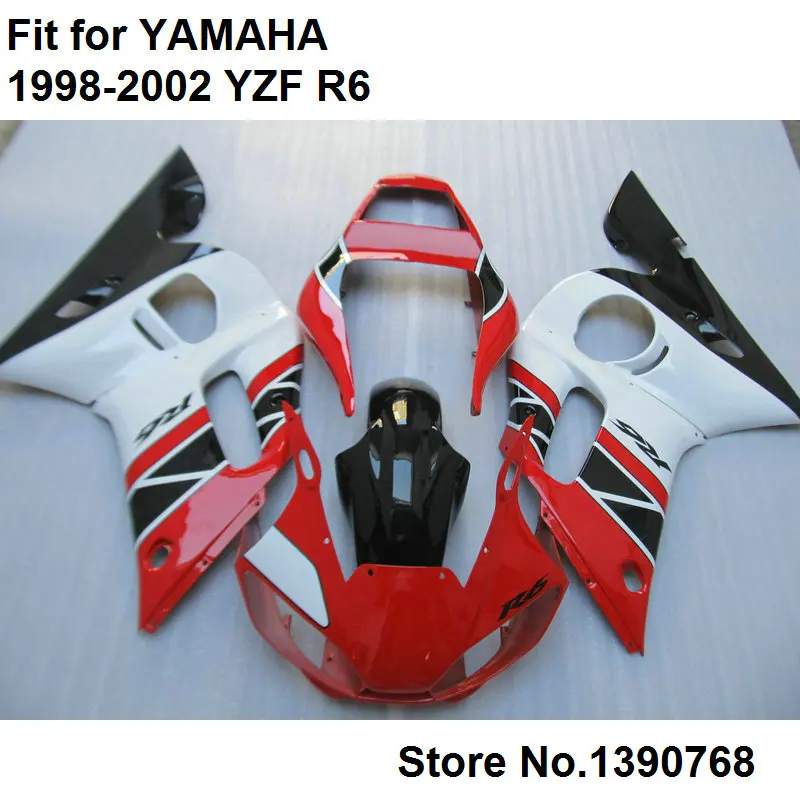 Комплект обтекателей для кузова Yamaha YZF R6 98 99 00 01 02 7 бесплатных подарков красные