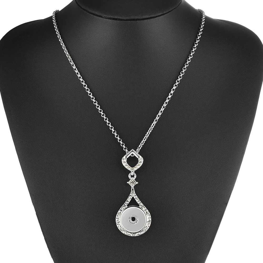 

Vocheng Ginger Snap Charms Necklace 18mm Button Crystal Pendant with Stainless Steel Chain NN-577