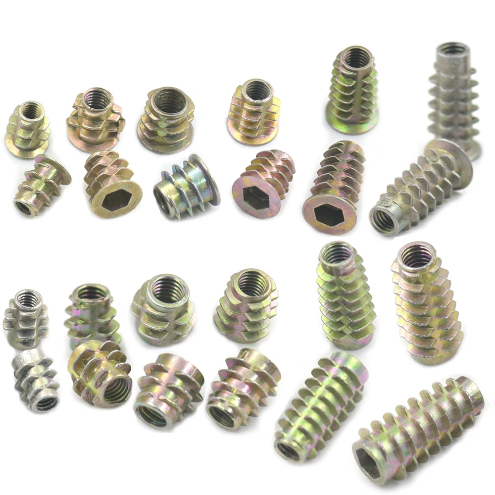 Гайки вставки с резьбой по дереву фланцевые из цинковой стали диск сплава гайка M4