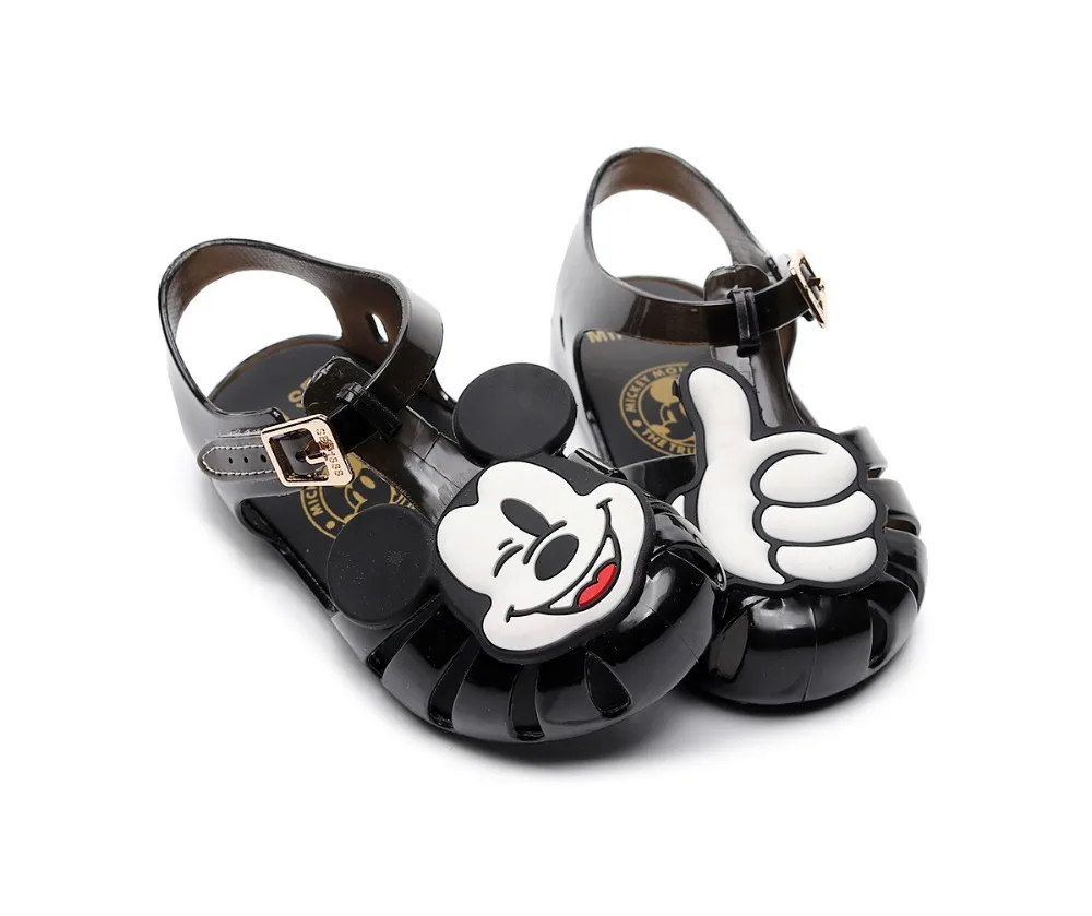 Mini Melissa/Новинка 2019 года Летние прозрачные сандалии с изображением головы Микки