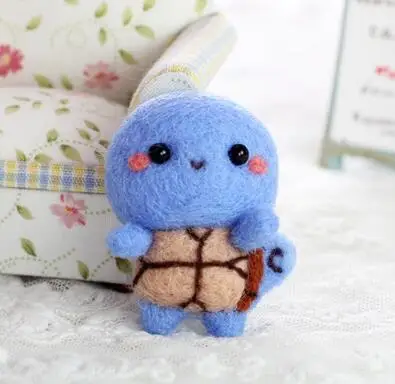 Jenny Tortoise Аниме мультфильм брошь в виде домашних животных набор шерсть иглы Набор Шерсть Войлок игла валяния Подвеска для изготовления needlecture DIY ручной работы - Цвет: Jenny Tortoise
