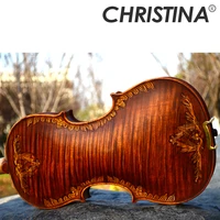 christina v07 carved violin 44 handmade musical instruments viola fo professional play high quality violino bow and rosin