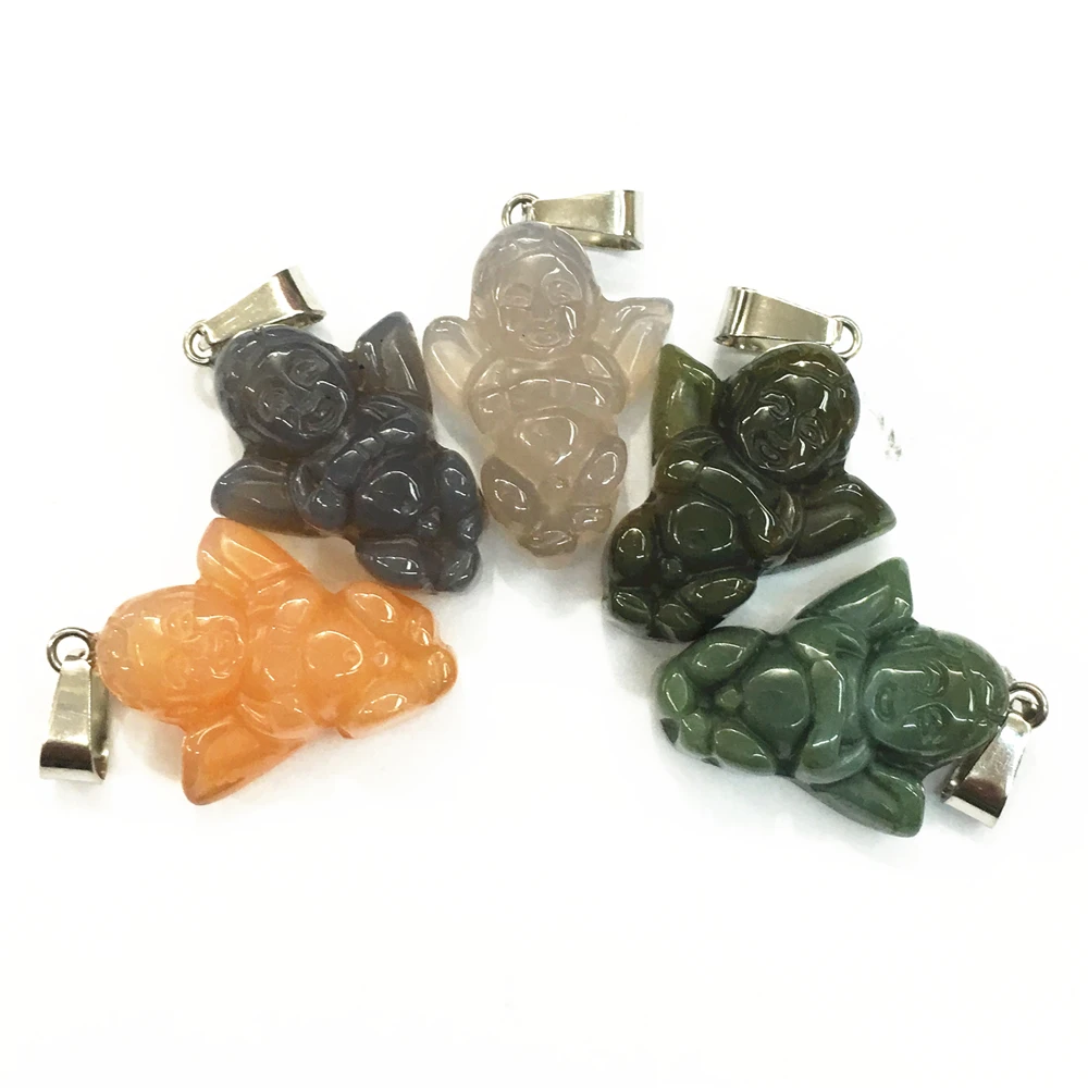 Ожерелье с ангелом из натурального камня 4 шт.|Подвески| |