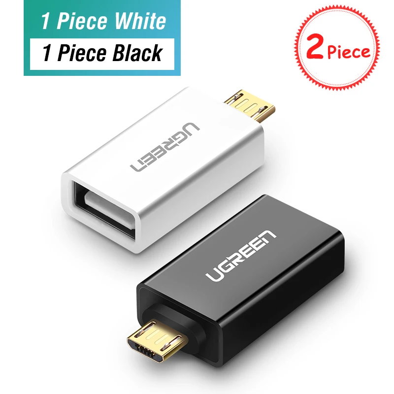 2 pieces Ugreen OTG кабель Micro USB Мужской к USB 2,0 Женский OTG адаптер конвертер для samsung Galaxy S7 Galaxy Note 5 Galaxy Tab 3 планшет - Цвет: 2 pieces