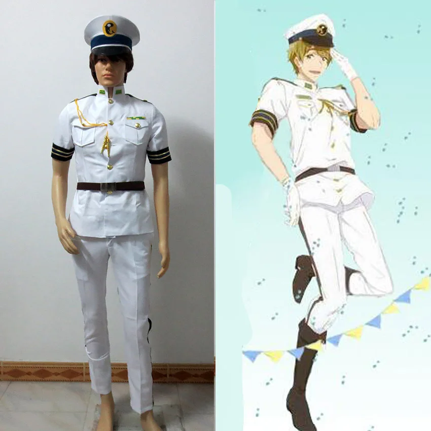 

Бесплатно! Haruka Nanase Джерси Команда Рин Тачибана Макото Мацуока костюм морской униформы набор