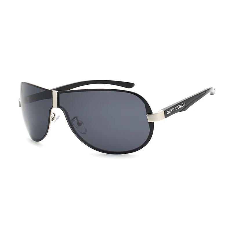 YA494 C2 Silver Gray OLEY, брендовые Мужские поляризационные солнцезащитные очки, большая оправа, без полей, классические, пилот, солнцезащитные очки, для улицы, для вождения, с антибликовым покрытием, UV400, очки - Цвет линз: YA494 C2 Silver Gray