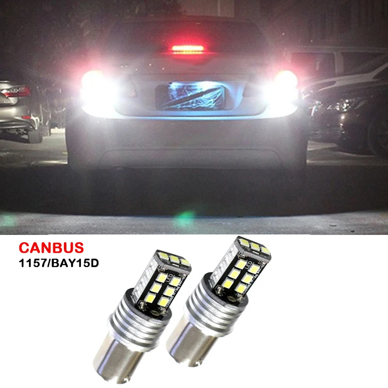 2x Canbus BAY15D 1157 Автомобильный светодиодный светильник SMD 2835 задний стоп сигнал