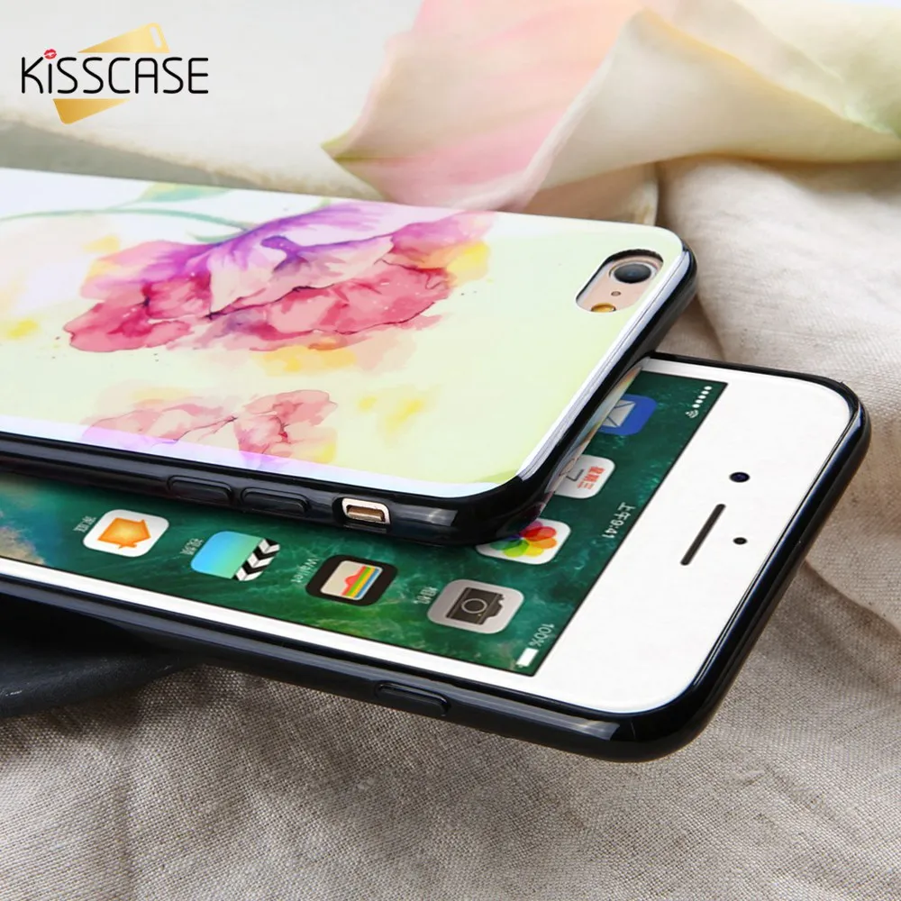 Чехол KISSCASE с милым цветком для iPhone 6 6S Plus 7 8 высококачественный мягкий зеркальный