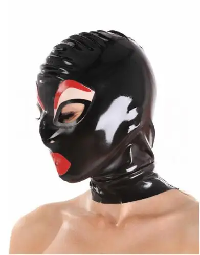 Женский латексный капюшон пикантные Фетиш латекса каучука маска 0 4 мм Толщина с