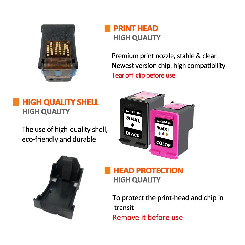 XiangYu 3 шт./компл. для HP 304 304xl чернильный картридж Deskjet 3720 3721 3723 3724 3730 3732 3752 3755