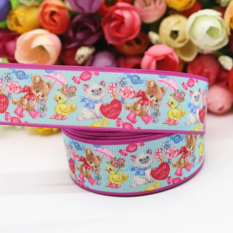 17 10 ярдов Grosgrain лента клубника торт печатная лента " 25 мм пробки для бутылок DIY ремесла аксессуары ручной работы M19070902 - Цвет: 17