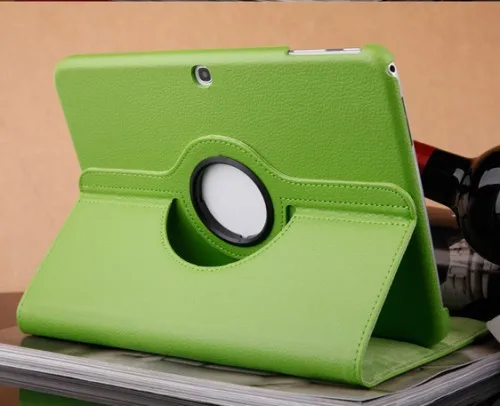 360 Degree Rotating Stand Booklet Flip Smart Cover Case Skin for Samsung Galaxy Tab 3 10.1 Inch P5200 Megenetic PU Leather |