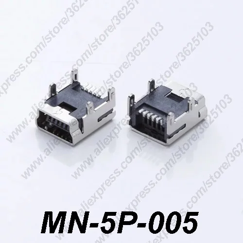 10 шт. MN 5P 004/MN 005 мини USB 2 0 гнездо 5Pin DIP/SMT 4 фута DIP разъем Jack PCB монтаж|Соединители| |