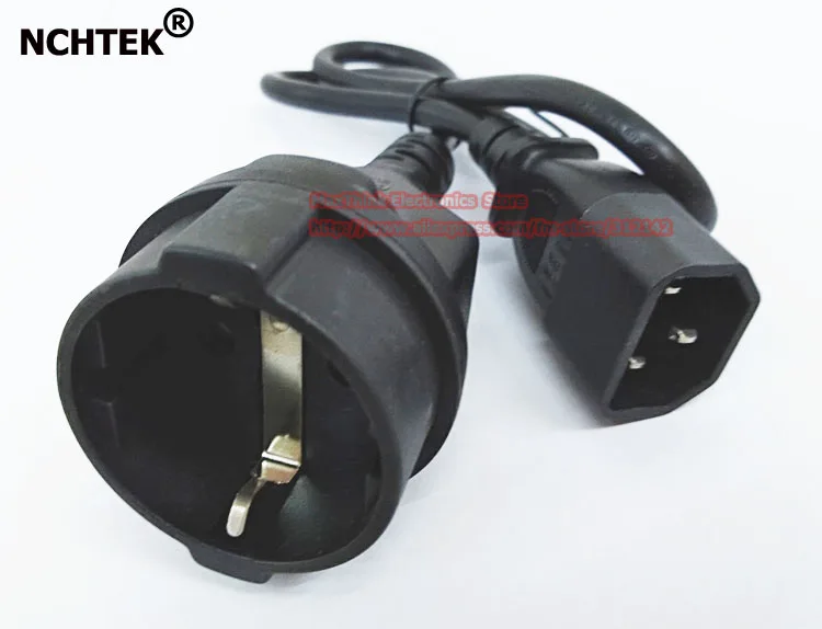 NCHTEK IEC 320 C14 в Европу Schuko гнездо Короткий адаптер кабель для UPS PDU 0 5 м/Бесплатная