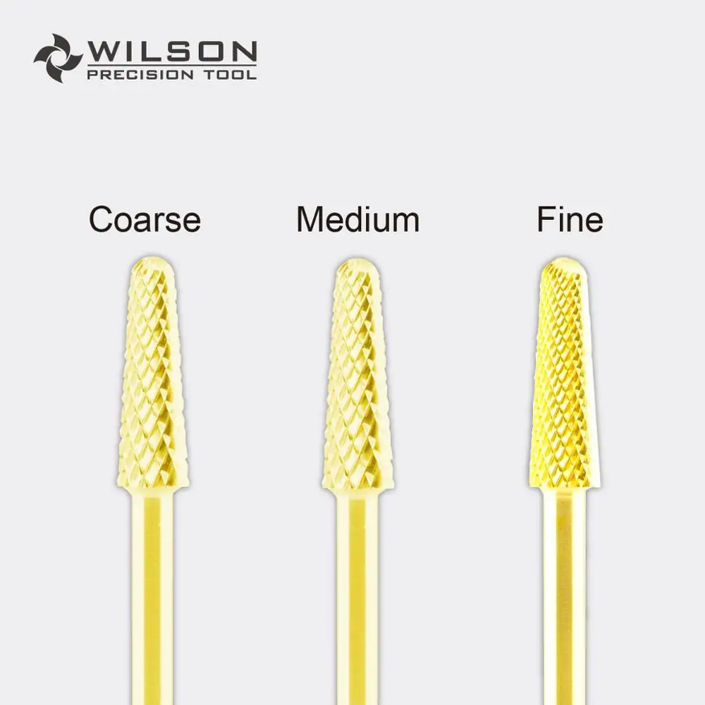 Конусное сверло-золото/серебро-твердосплавное сверло для ногтей WILSON | Красота и
