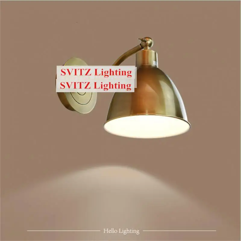 Винтажный медный настенный светильник для прихожей зеркальный туалетной