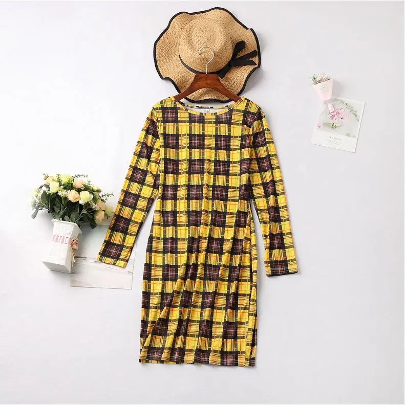 2019 Mommy and kids family matching mother daughter dresses plaid mom girls dress parent casual outfits | Мать и ребенок