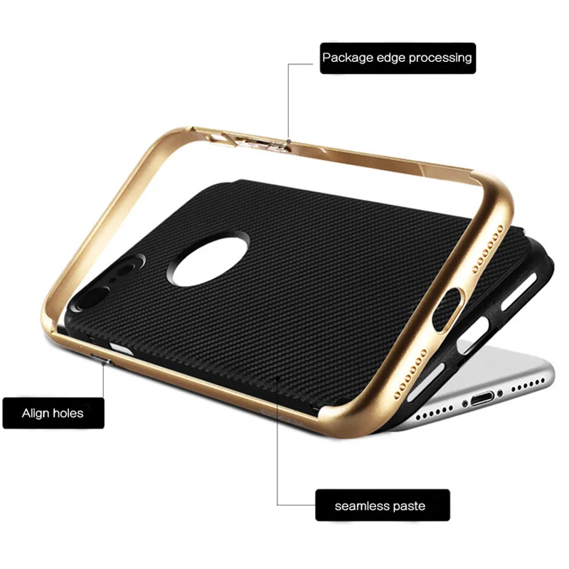Роскошные Высокое Качество Matte Силиконовый Чехол Для iPhone 7 Coque 2 в 1 Мягкий Тонкий
