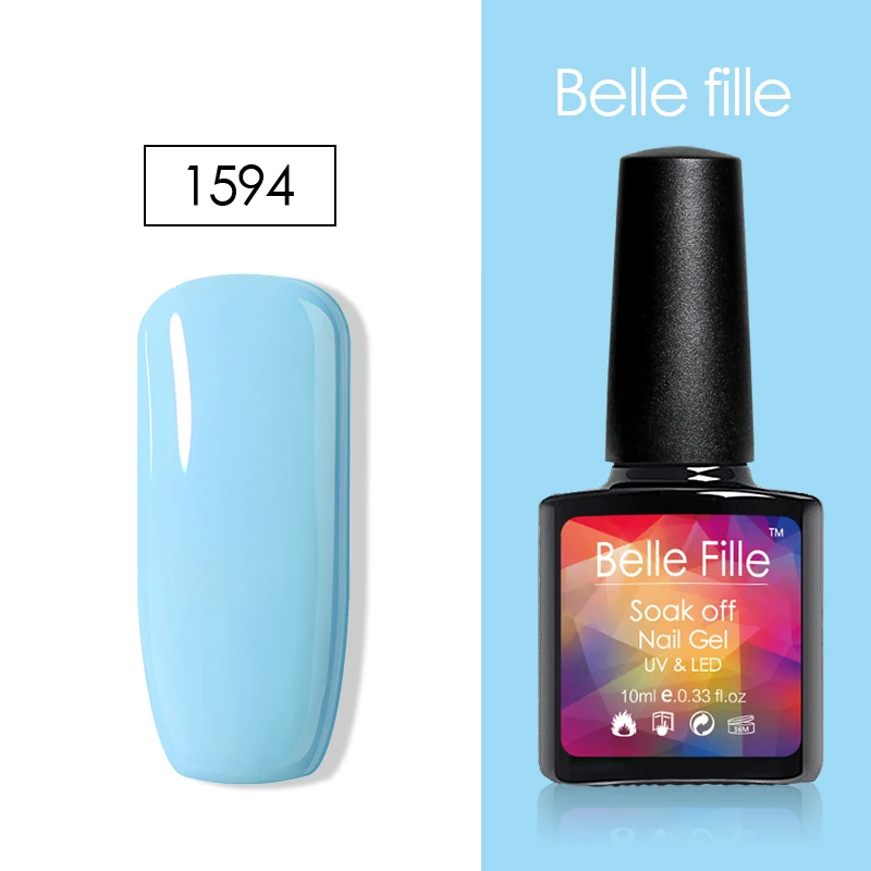 Belle FILLE УФ светодиодный Гель лак для ногтей! полупостоянная ногтей с блестками