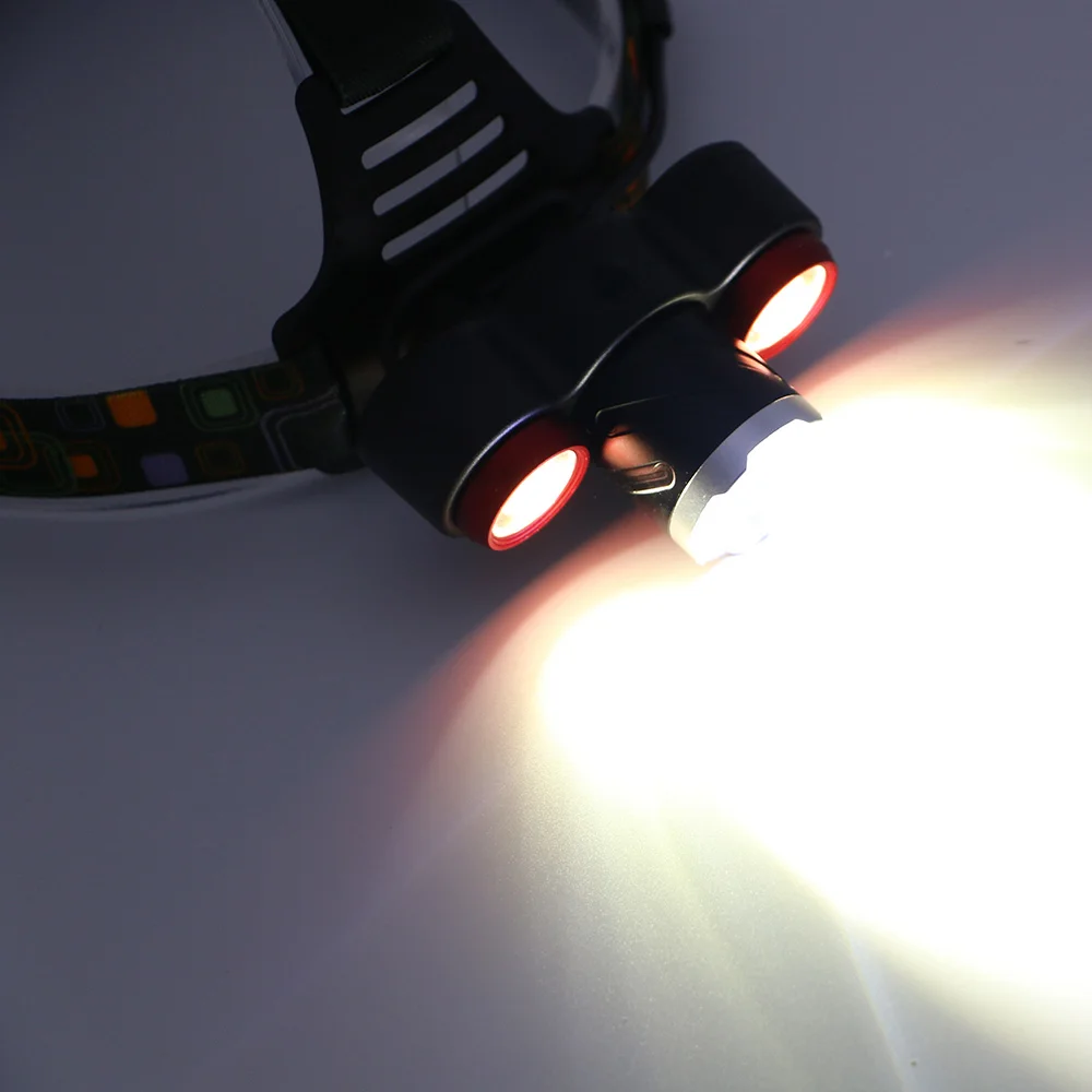 Фонарь налобный светодиодный 5000 лм 4 режима 1 * T6 + 2 R2|head lamp|led headlamplight headlights |
