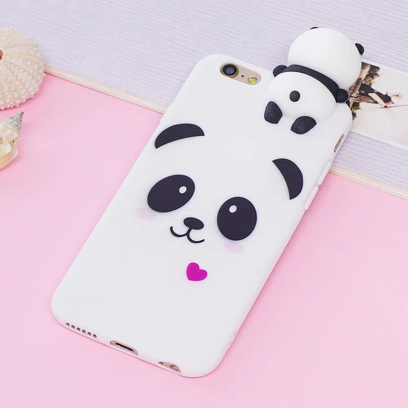 I5/6S Kawaii 3D мультяшная панда мягкий TPU чехол для телефона iPhone 6 6S plus 7 8 Plus 5s SE X Coque