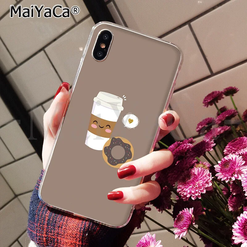 Мягкий чехол MaiYaCa для мобильного телефона из ТПУ с рисунком кофейной чашки и вина