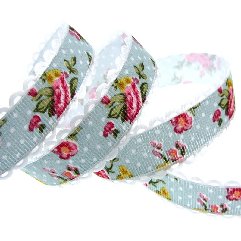 Лента кружевная с цветочным принтом 20 ярдов 3/4 дюйма мм|ribbon for hair bows|ribbon lace fabricribbon