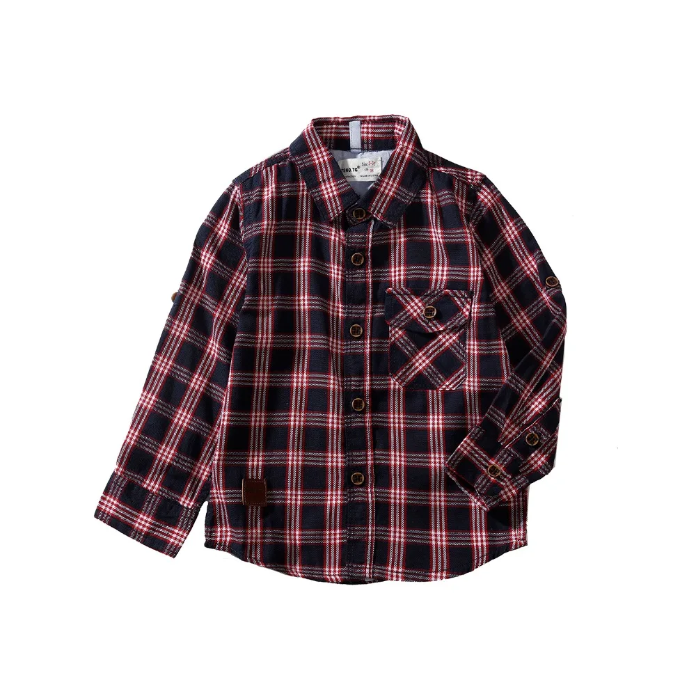 Budermmy Boys Shirt for Kids Cotton 2018 New Fashion Long-Sleeved Plaid Boy Baby Shirts Children's Casual Infant Clothing | Мать и