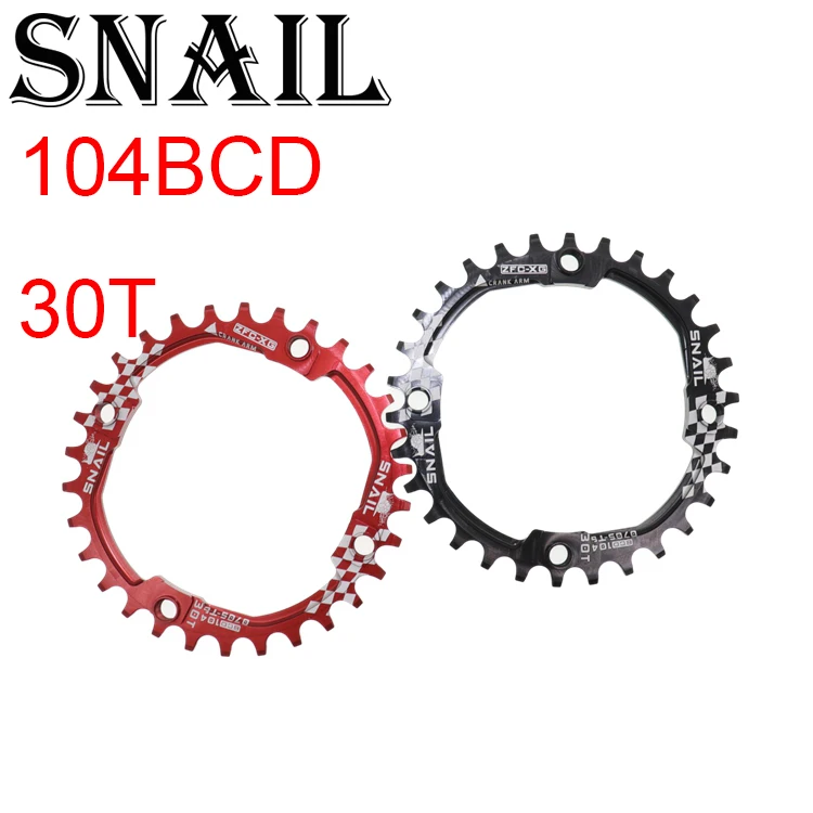 SNAIL Chainring 104 BCD 30T Круглый MTB горный велосипед цепь колеса Сверхлегкий зуб пластина 104bcd