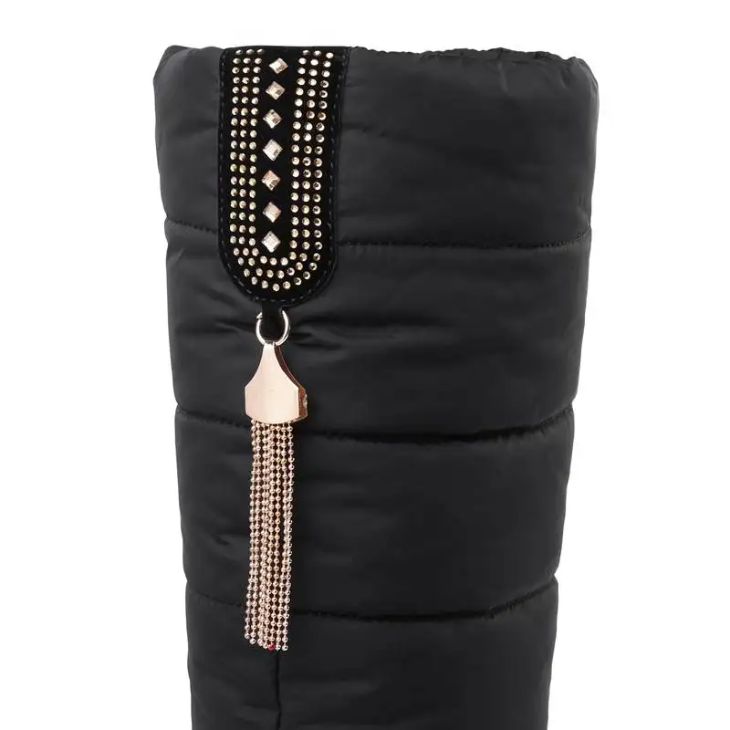 

ASUMER 2020 New platform snow boots keep warm waterproof knee high boots women round toe winter boots down thick fur lady shoes