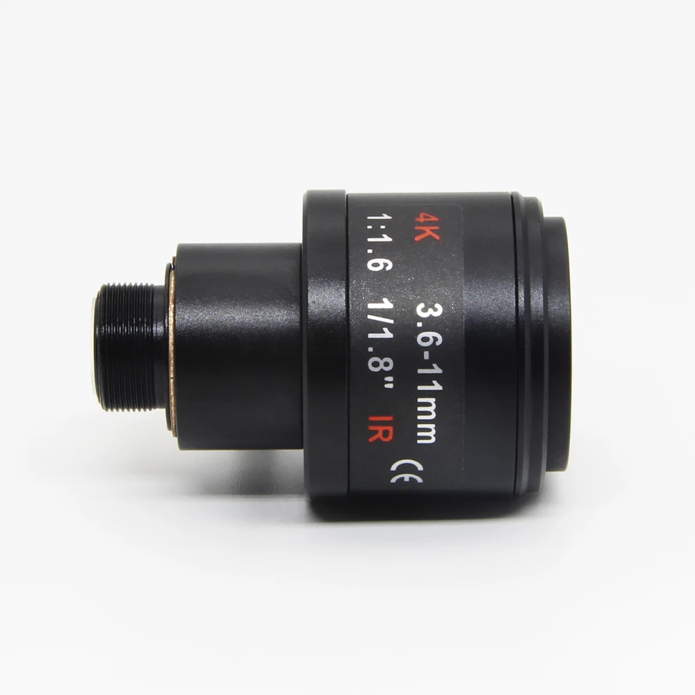 8Megapixel M12 Mount Varifocal 4K Lens For IMX179/317/377/477 Action/Sports Cameras 1/1.8 inch 3.6-11mm Manual Focus and Zoom |