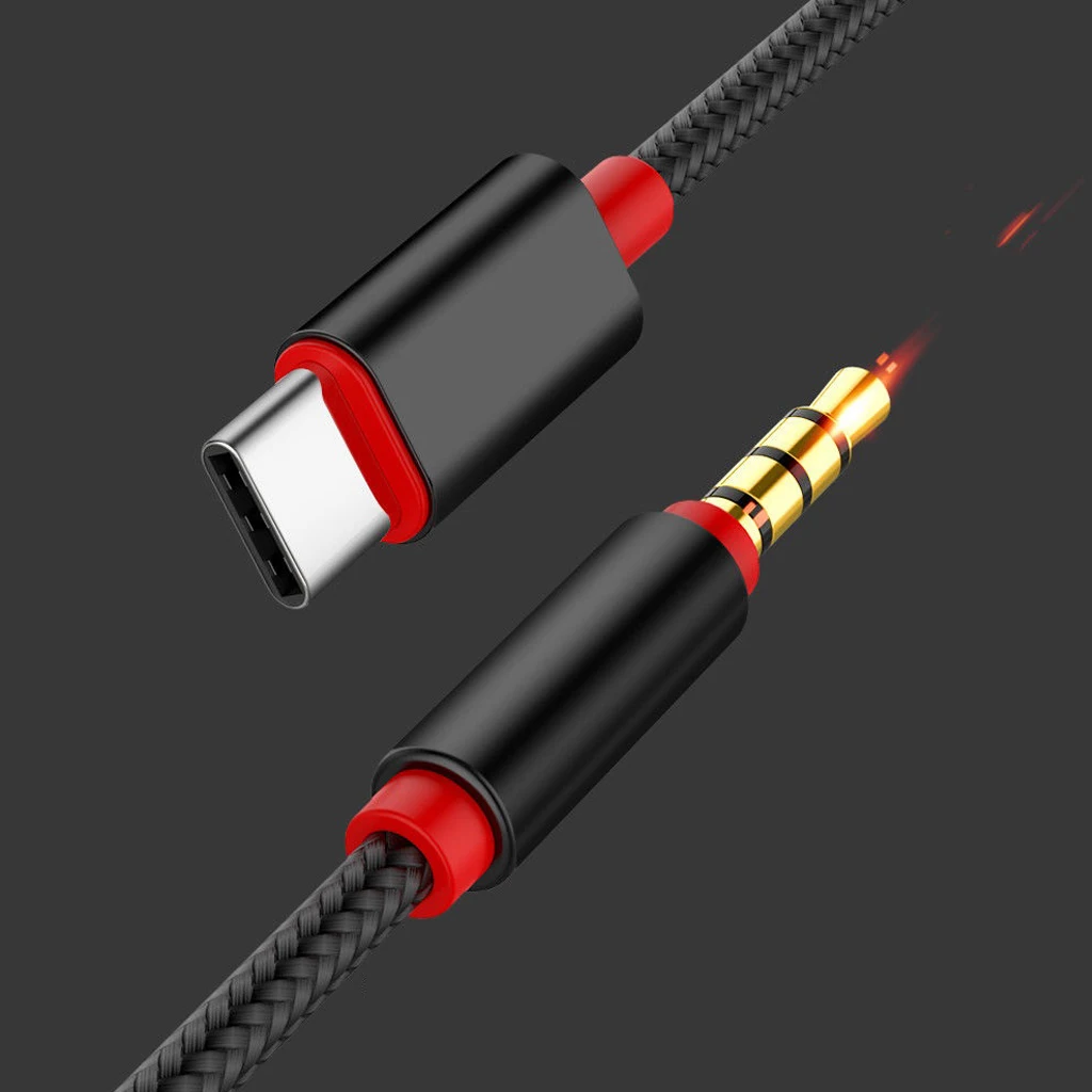 USB 3. 0 Type C к 3 1 мм наушникам Плетеный автомобильный стерео аудио кабель