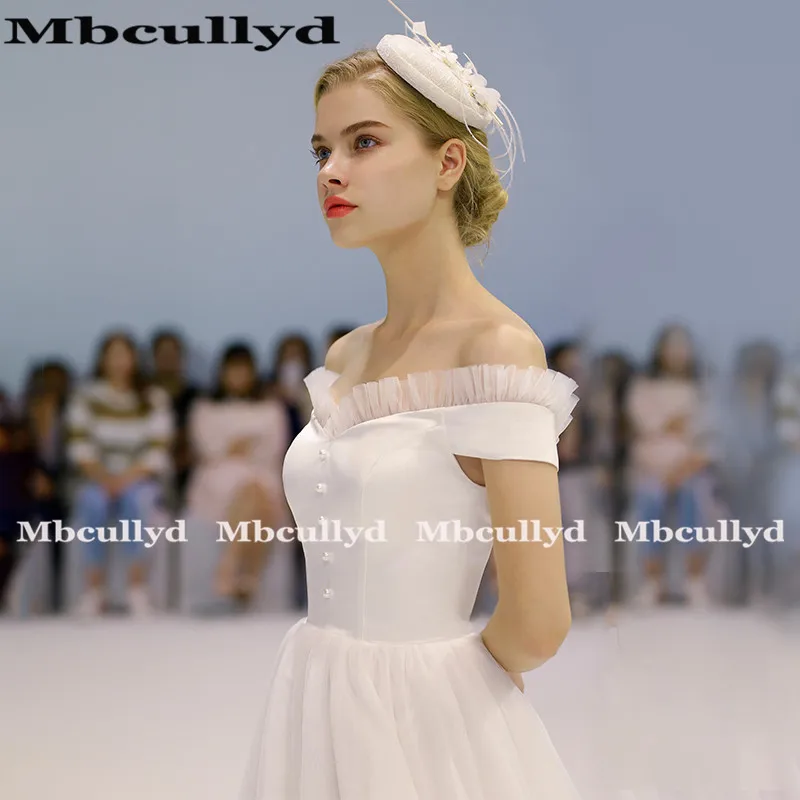 Платье Свадебное Mbcullyd женское короткое винтажное пляжное ТРАПЕЦИЕВИДНОЕ