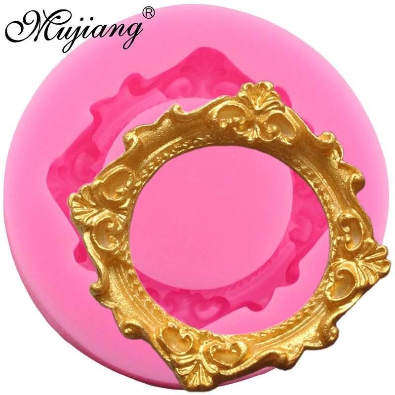 DIY Mirror Fondant Cake Decorating Tools Frame Cupcake Chocolate Wedding Cake Border Silicone Molds Kitchen Baking Moulds - Цвет: CE347