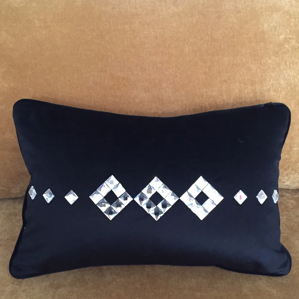 Новинка меховая наволочка ручной работы с бриллиантами для подушки роскошный