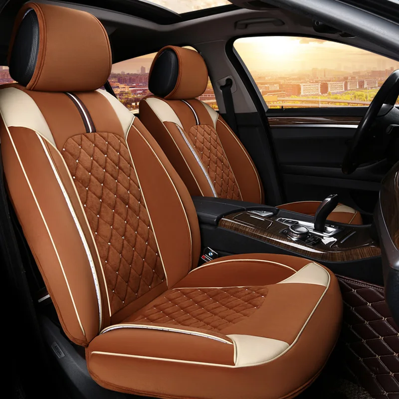 Цзеи бархат автомобиля Чехлы для сидений мотоциклов Набор Универсальный дышащие