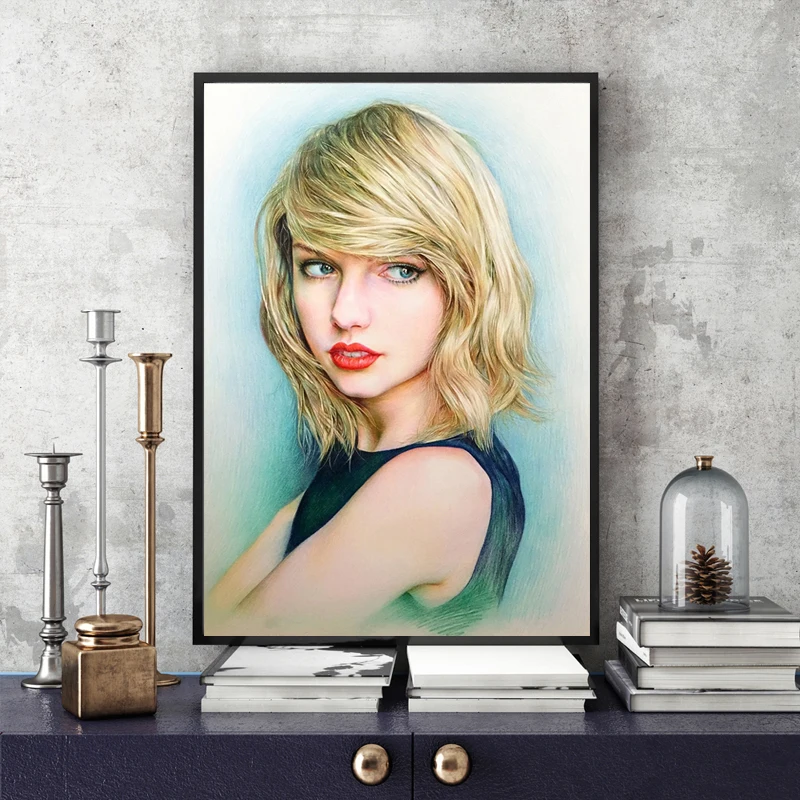 Постер NOOG Taylor Swift с ручной росписью постер на стену суперзвезда Картина холсте