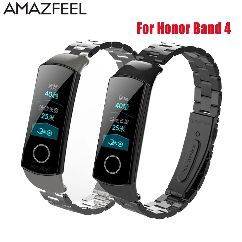 Металлический ремешок для часов huawei Honor Band 4 ремешок Металлический Стальной браслет huawei Band 4 ремешок браслет из нержавеющей стали замена