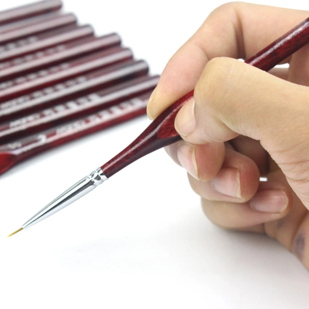 9 шт./компл. миниатюрный Краски Кисти Набор Профессиональный Соболь волос мелкие