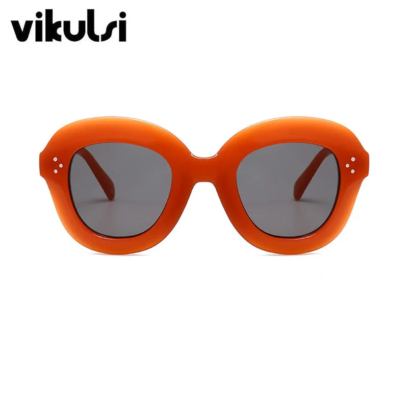 Fashion Sunglasses Women Sexy Luxury Brand Designer Vintage Sun glasses Female Rivet Shades Big Frame Style Eyewear Oculos - Цвет линз: D197 red grey