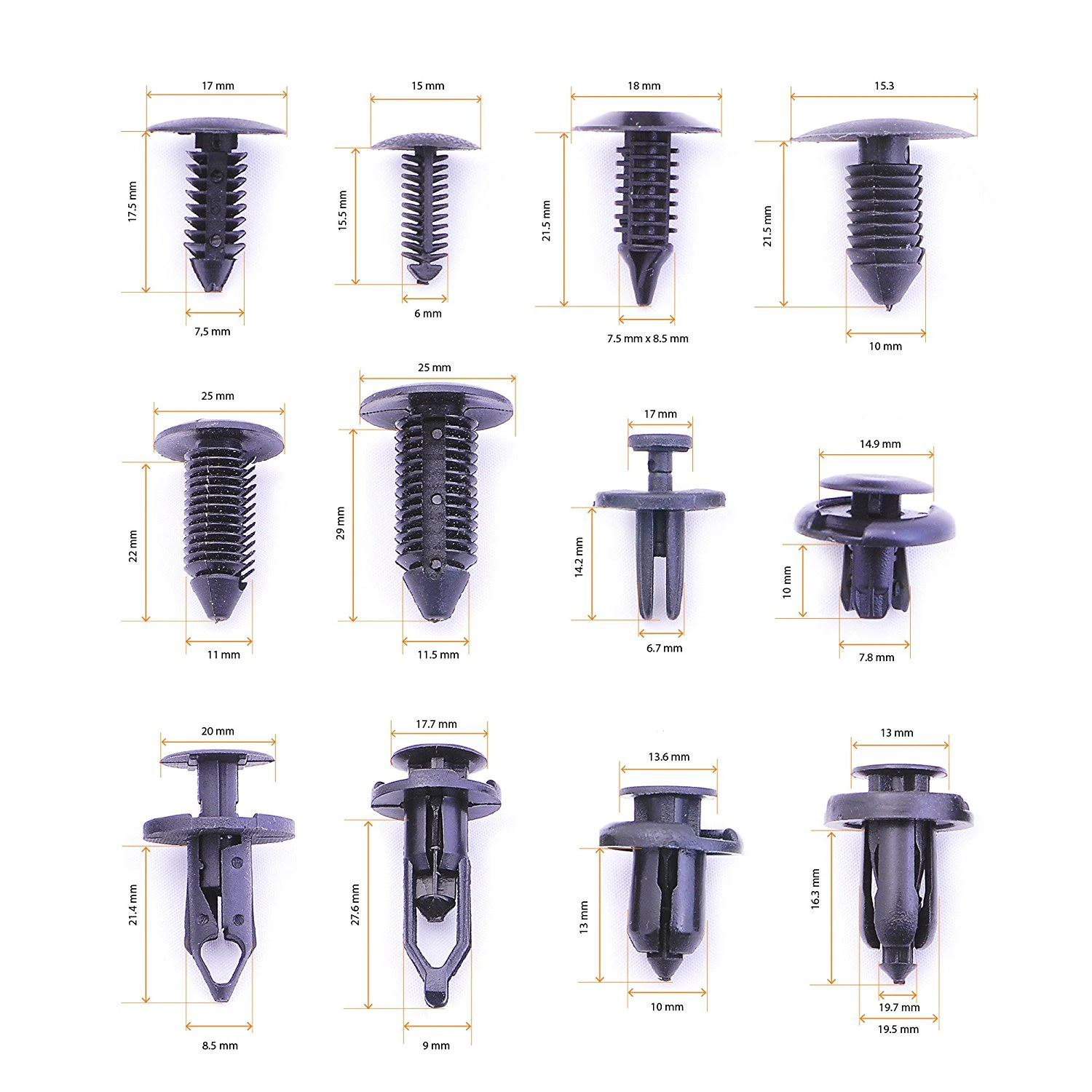 

240x Retainers Assortment Retainer Clips Push Retainers Set In Case For Chevrolet Ss Suburban Tahoe Tracker Traverse Viva Volt