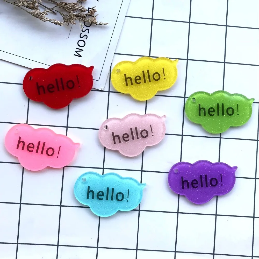 10 шт. кавайные Подвески hello из смолы для украшения сделай сам ожерелье серьги