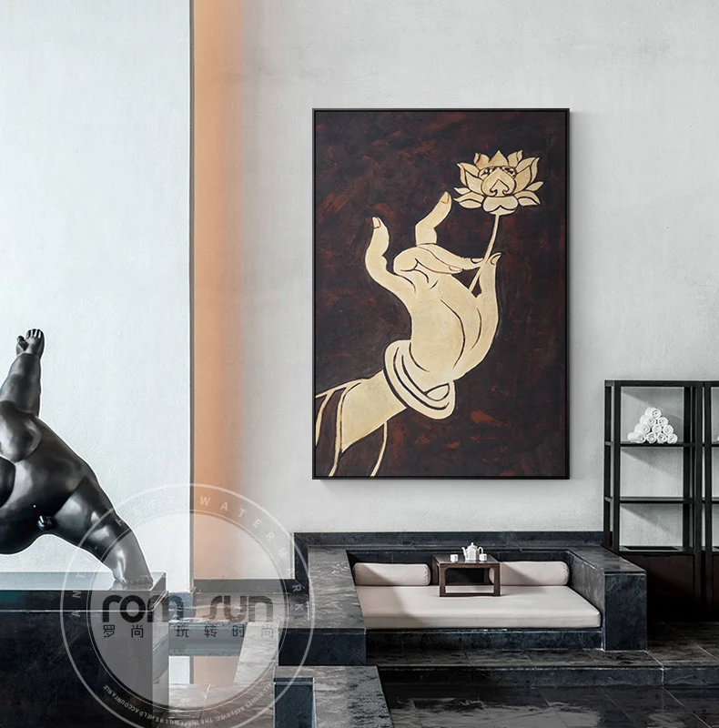 Из мультфильма Холодное сердце Будды Холст с цветком лотоса живопись новый