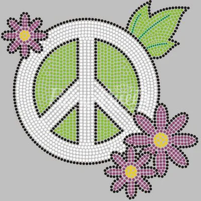 25pcs/lot Korean Rhinestone Iron On Appliques Peace Design | Дом и сад